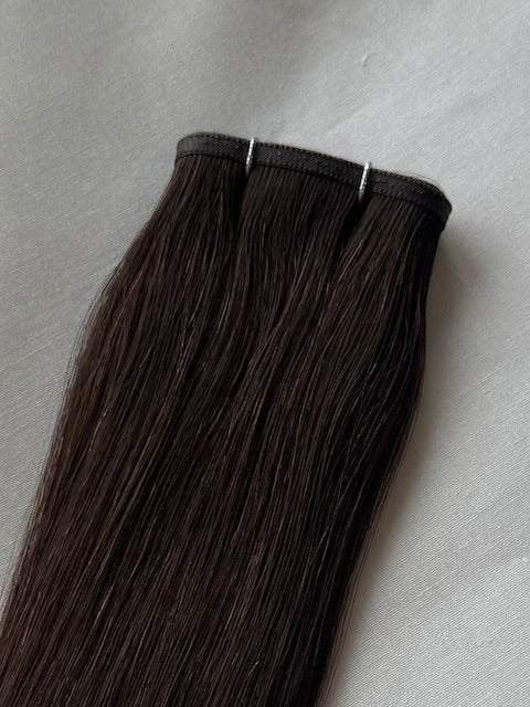 VIP Flat Weft Hair Extensions Tiana 20-inch dark brown Remy hair 50g