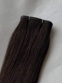 VIP Flat Weft Hair Extensions Tiana 20-inch dark brown Remy hair 50g