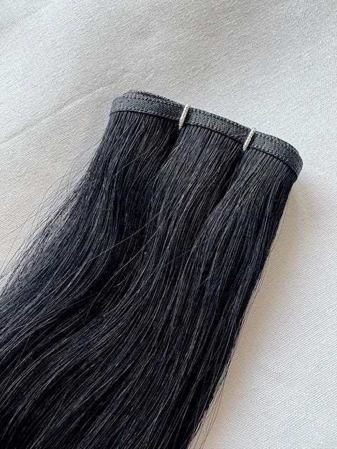 VIP Flat Weft Hair Extensions ebony 20-inch 50g 100% human Remy hair
