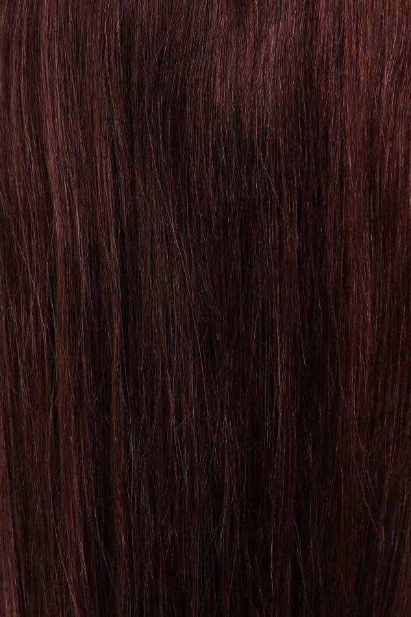 Halo Rich Merlot #K7 hair extensions in various lengths with adjustable clear wire and no-damage design