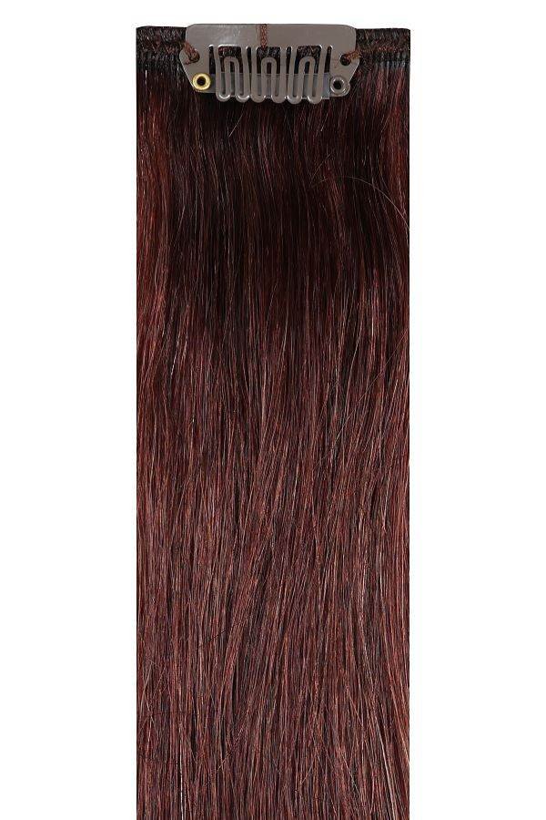 Premium Clip-In Rich Merlot #K7 100% Indian Remy Human Hair Extensions with 28 clips and 16 pieces