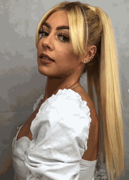Ponytail hair extensions golden blonde #24 20 to 24 inch 100% Indian human Remy hair with velcro and comb attachment