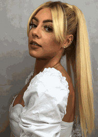Ponytail hair extensions golden blonde #24 20 to 24 inch 100% Indian human Remy hair with velcro and comb attachment