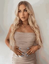 Halo Golden Blonde #24 hair extensions with clear wire for fine hair, warm golden blonde shade