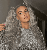 Full head clip-in grey hair extensions 100% Indian Remy human hair with 14 clips and 8 pieces