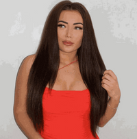Deluxe Halo Hair Extensions dark brown #2 with adjustable clear wire and no clips or glue