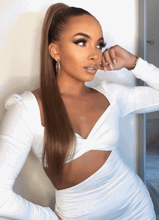 Ponytail hair extensions mixed #7/17 Indian Remy hair 20-24 inch length