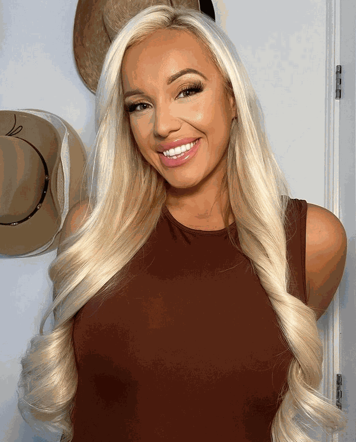 Premium Halo Hawaii Blonde #60/Ash hair extensions with adjustable clear wire and no-damage application