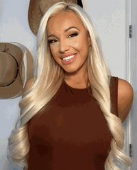 Premium Halo Hawaii Blonde #60/Ash hair extensions with adjustable clear wire and no-damage application