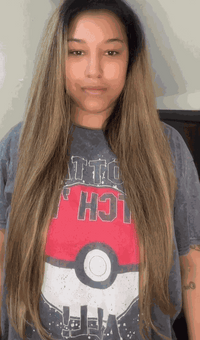 Halo Hair Extensions Mixed #7/17 on adjustable clear wire with no clips or glue for natural thin hair look