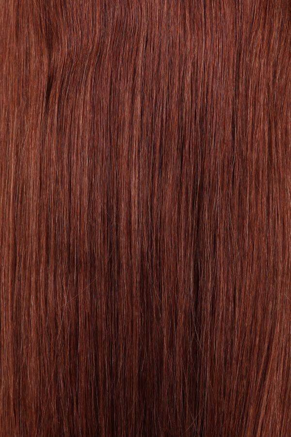 Deluxe Halo Hair Extensions in Spiced Auburn #K1 with adjustable clear wire and no damage method