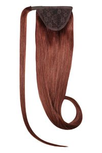 Spiced Auburn Ponytail Hair Extensions 20-24 inch Indian Remy Human Hair