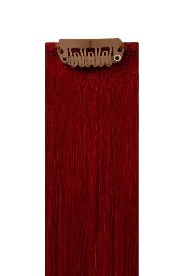 Premium Head Clip-In vibrant red #35 hair extensions with 28 clips and 100% Indian Remy human hair
