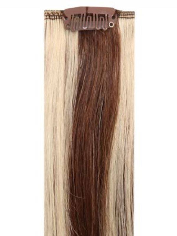 Full Head Clip-In Mixed #4/613 Indian Remy Human Hair Extensions with 14 clips and 8 pieces