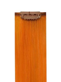 Premium head clip-in orange hair extensions, 100% Indian Remy human hair, 16 pieces, 28 clips