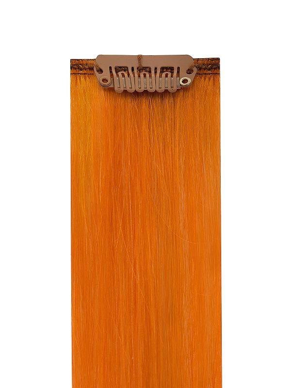 Premium head clip-in orange hair extensions, 100% Indian Remy human hair, 16 pieces, 28 clips