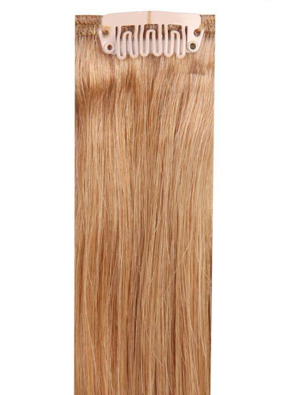 Full head clip-in hair extensions golden brown #12 16-24 inch Indian Remy human hair