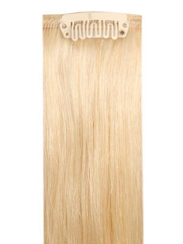 Deluxe Head Clip-In Hair Extensions light blonde #613 16-24 inch Indian Remy human hair set with 21 clips
