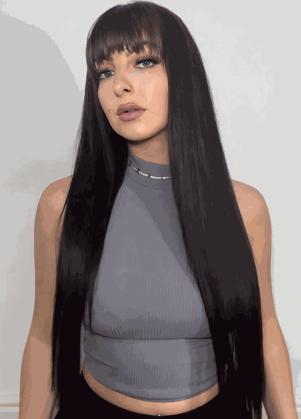 Premium Head Clip-In Espresso #1B/2 hair extensions with 28 clips and 100% Indian Remy human hair